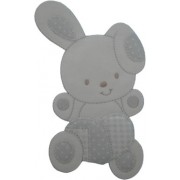 Iron-on Patch - Pearl Grey Rabbit woth Heart